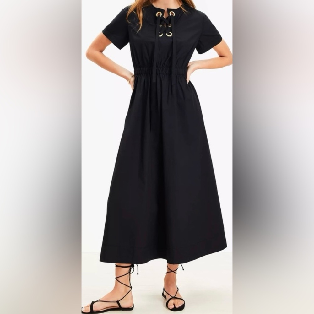 Loft cotton black dress, size S